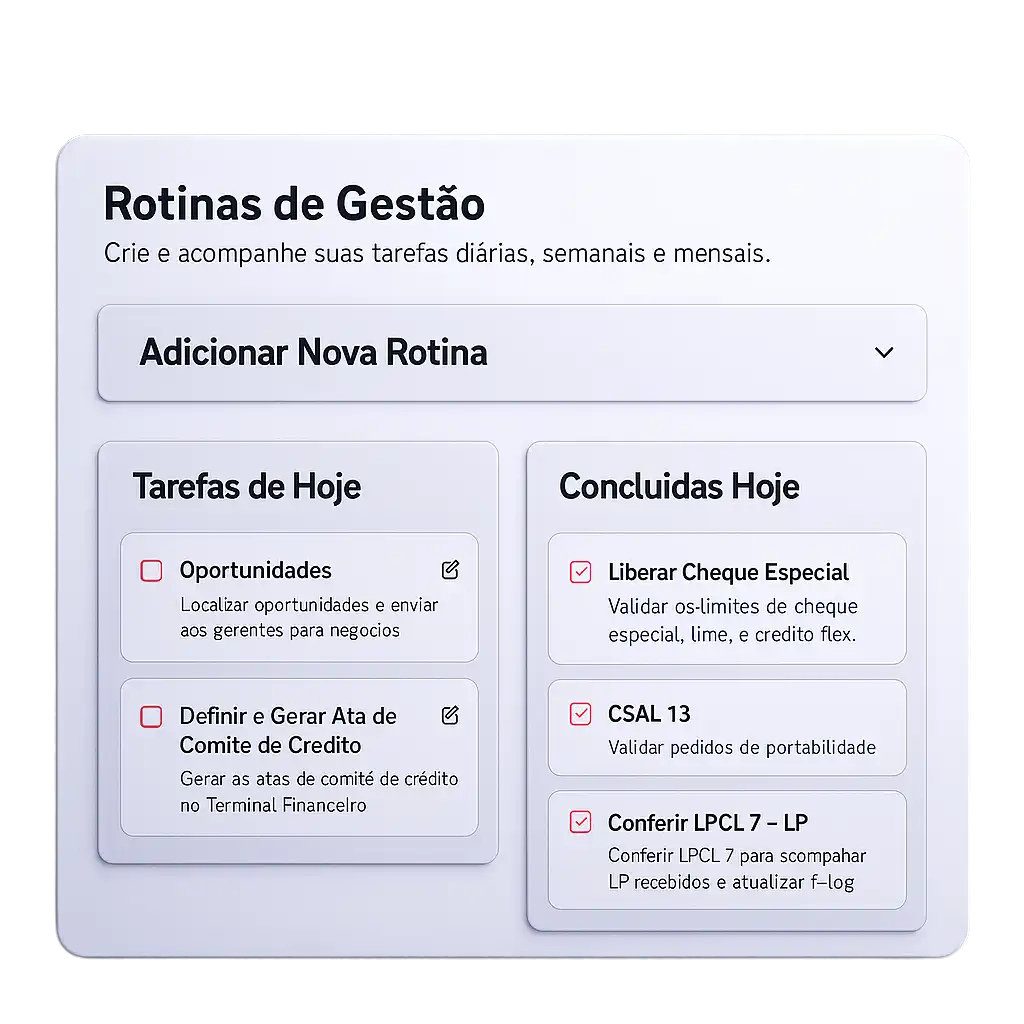 Tela de Histórico de Metas